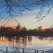 Вечерняя набережная. У Москвы реки в Филевскои парке