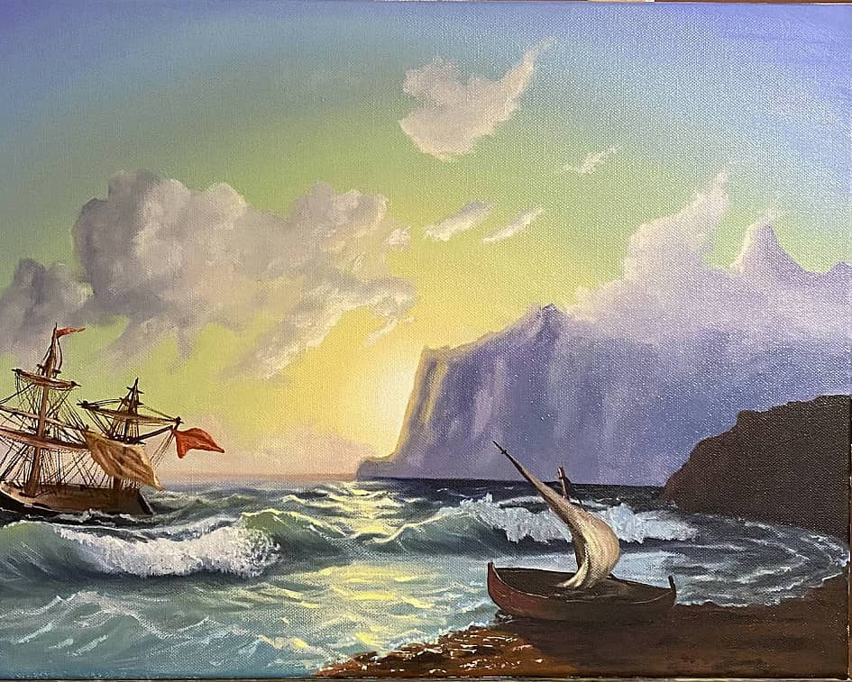 Море. Коктебель 1853 г.  Свободная копия.