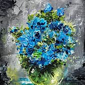 Синие цветы, художник Карина Андреева