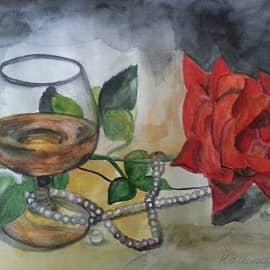 Бокал и роза