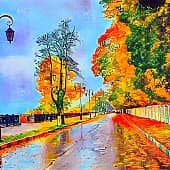 Дождливый день.