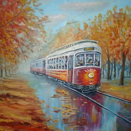 Трамвай в пути.