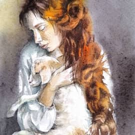 Девушка с козленком