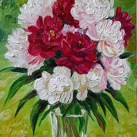 Пионы в  вазе