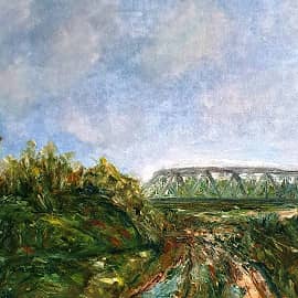 Пейзаж с мостом.