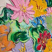 Картина Абстракция цветы и море Екатерина Лебедева художник (1), художник Екатерина Лебедева