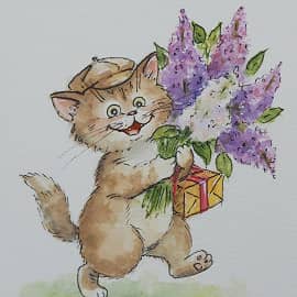 Открытка с котом - 14