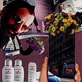 Косметика и цветы. Коллаж.