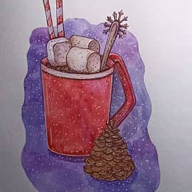 Чашка с десертом