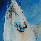 Белый конь., художник Диана Сотникова