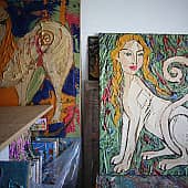 Картина Химера в летней траве Екатерина Лебедева художник (6), художник Екатерина Лебедева