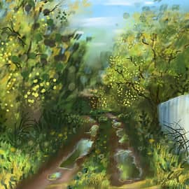 По тропе в деревне