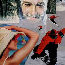 Загорающая. Коллаж.