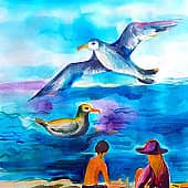 Летела чайка над морем