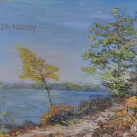 Золотое дерево, осеннее настроение ZhNataly,  пленэрная живопись маслом