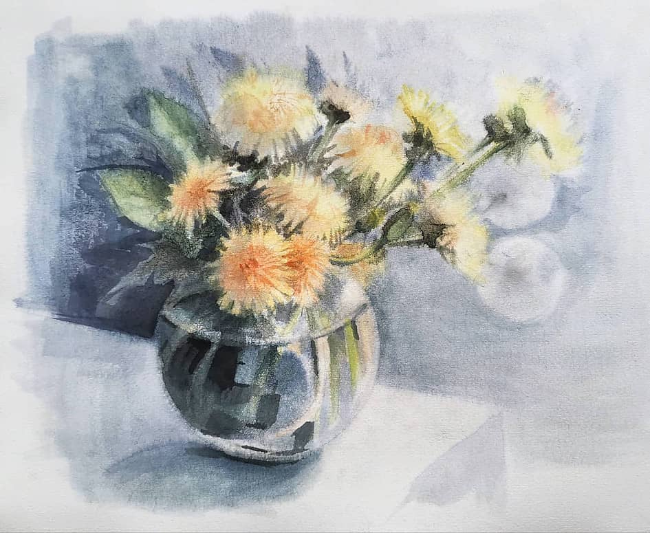 Холодный май. Одуванчики.