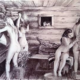 Русская Банька. Триптих. Фрагмент 1.