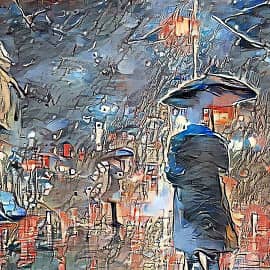 Дождь, ветер, фонарь.