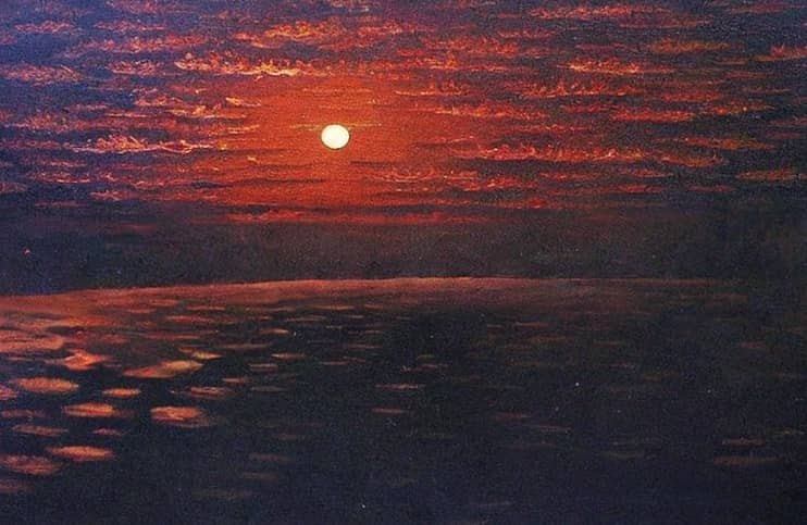 Сюрреализм. Картина "Луна в багрянце облаков".