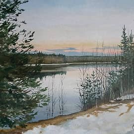 Тихий вечер на озере