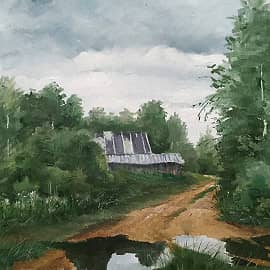 Этюд в пасмурный день. Пленэр.