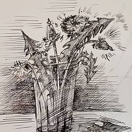 Одуванчики в стакане