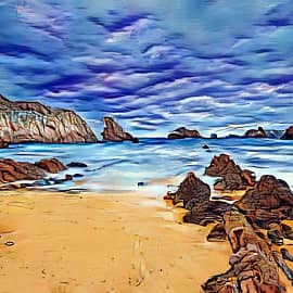 На далёком острове.