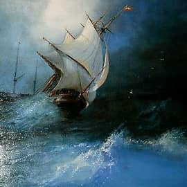 Вольная копия картины Айвазовского "Шторм в Ледовитом океане"