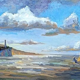 Маяк и парус. Осень на море. Пленэр с доработкой ZhNataly.