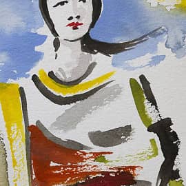 Девушка на фоне неба