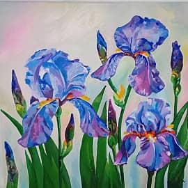 Ирисы в сиреневом тумане