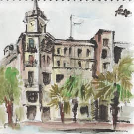 Здание с часами