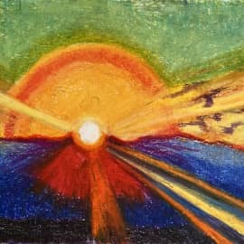 Сиде. Рассветное солнце. Скетч.