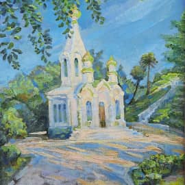 Часовня Живоносный источник Божией матери в селе Петровка. Художник ZhNataly