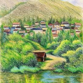 У речки. Скетч.