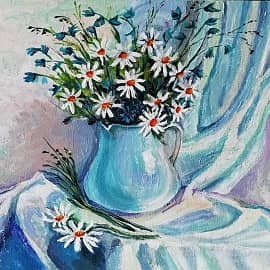 Натюрморт с ромашками