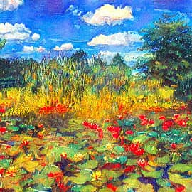 Пруд с кувшинками.