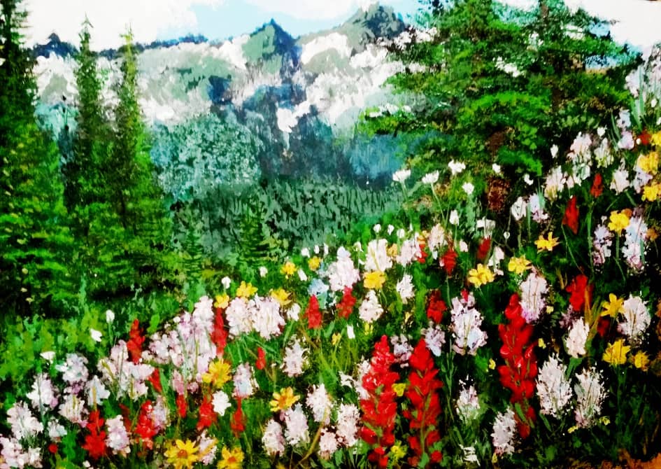 "горы и цветы"