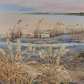 Камыши у воды. Картина ZhNataly