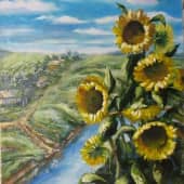 Солнечные цветы (1), художник Ольга З-В