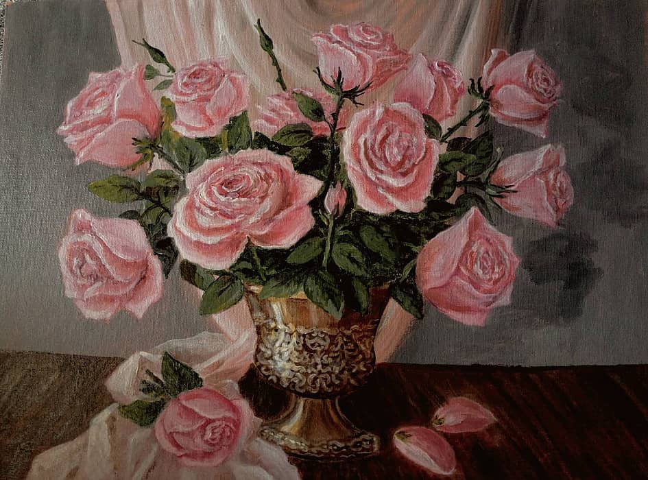 Розовые розы...