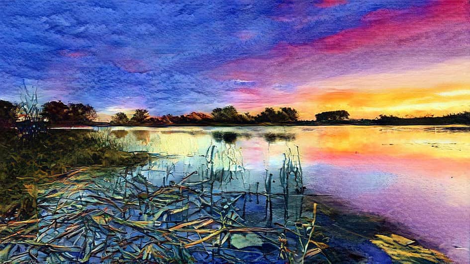 Вечернее озеро.