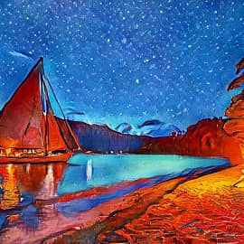 На далёком острове.