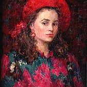 Автопортрет в красном берете