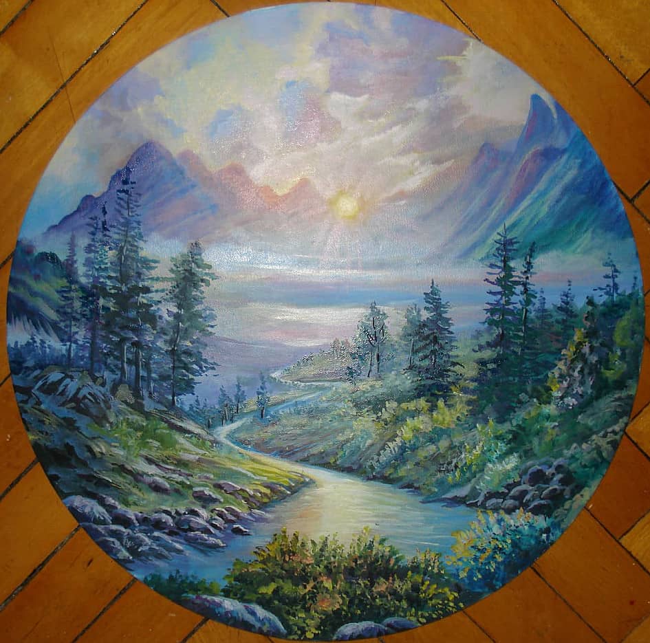 Река и горы.