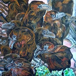 Островные вороны ранним утром. 2вариант.