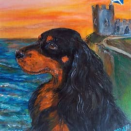 Сеттеры (триптих): Шотландский) Scottish gordon setter
