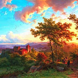 Замок на рассвете.