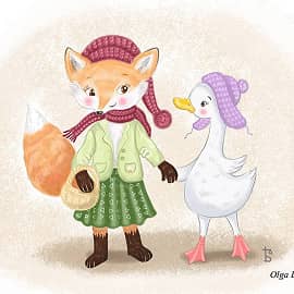 Лиса и гусик