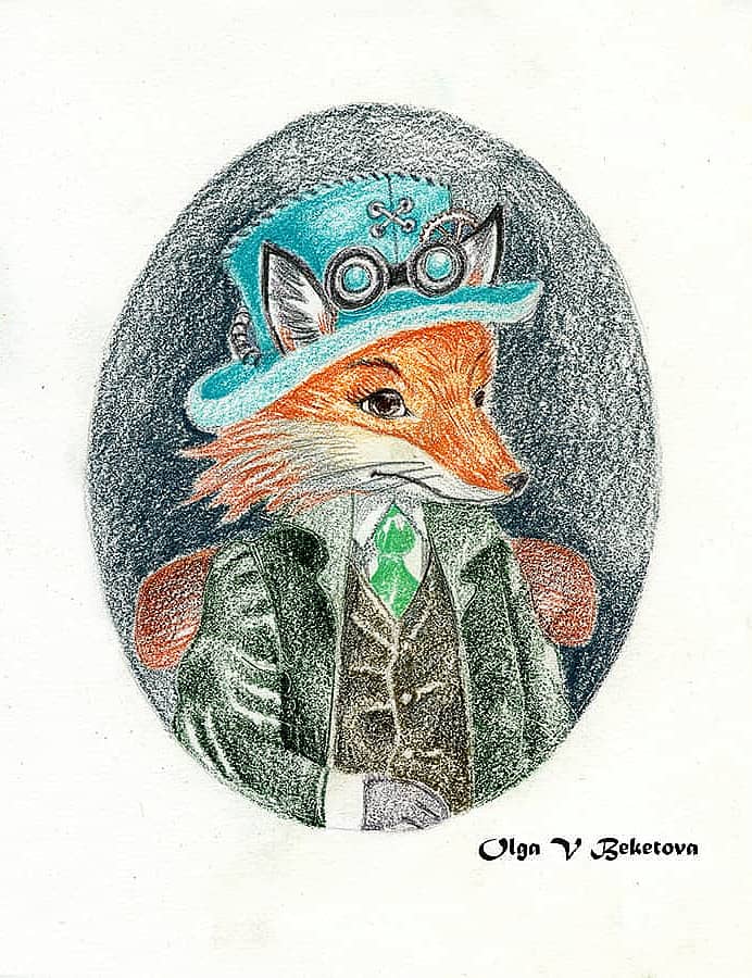 Портрет мистера Лиса в бирюзовом цилиндре